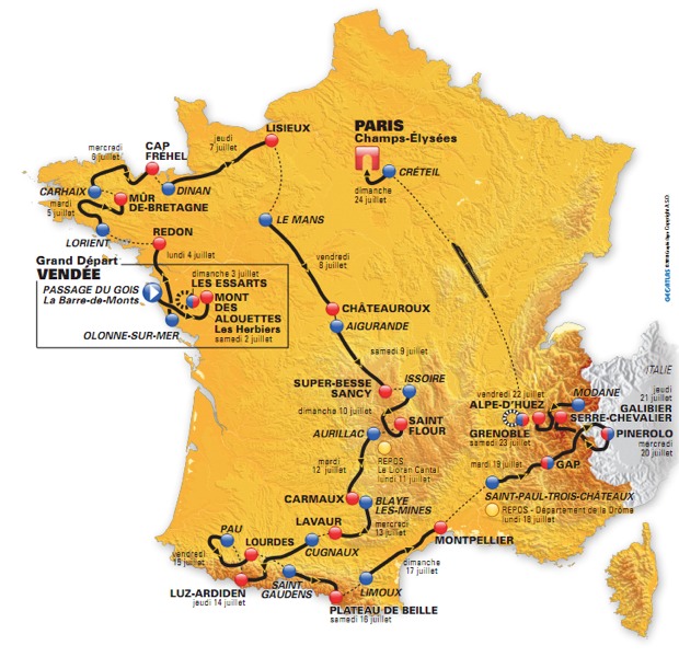 Tour de France Map Image