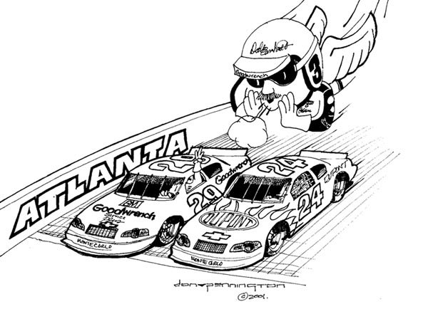 Dale Earnhardt - Kevin Harvick - Jeff Gordon - Cartoon Image